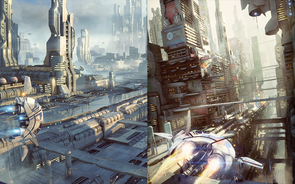 20个外星科幻街区模型预设 greeble city blocks vol 02 