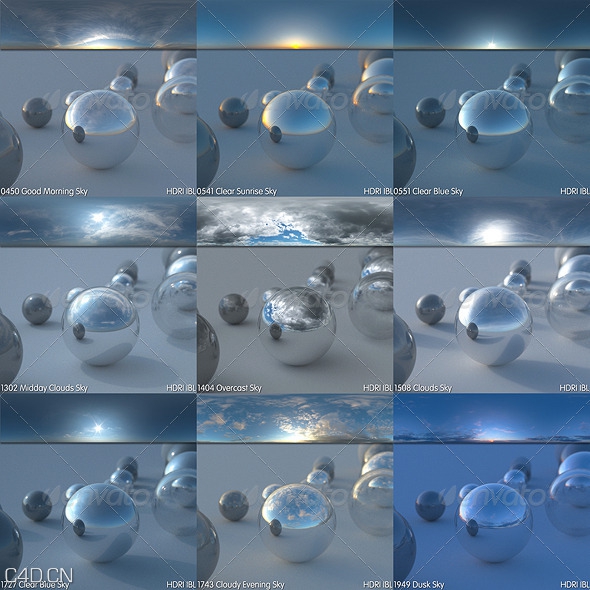 HDRI高动态天空贴图预设 3docean HDRI – Pack 001-005(hdr/exr/dng/jpg格式)
