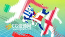 体育赛事开场片头AE模板 足球运动员像素化剪影动画包装视频-缩略图