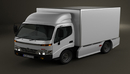 卡车 货车 厢式货车C4D模型 Hino 300 Standard Cab Box 2010 3D Model-缩略图