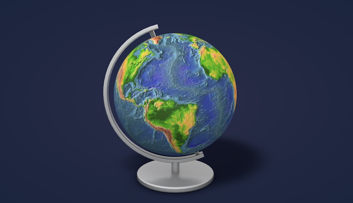 地球仪C4D模型 Globe 3d model