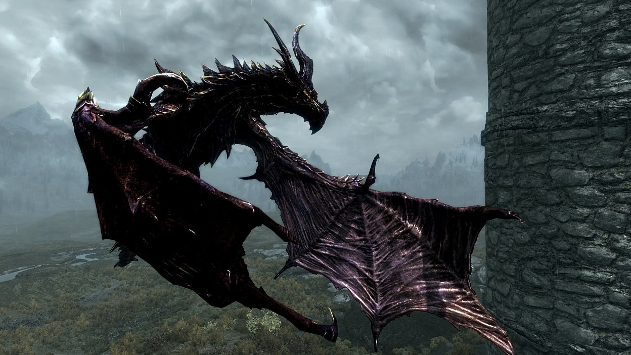游戏《上古卷轴》恶龙奥杜因C4D角色动画模型 alduin animaitions