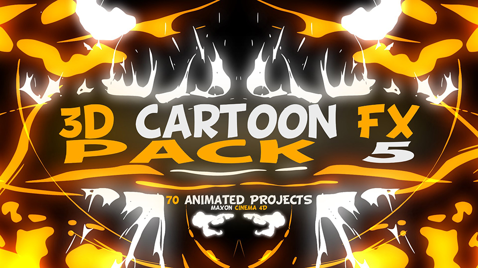 C4D三维卡通动画元素模板预设 3D Cartoon FX Pack 5