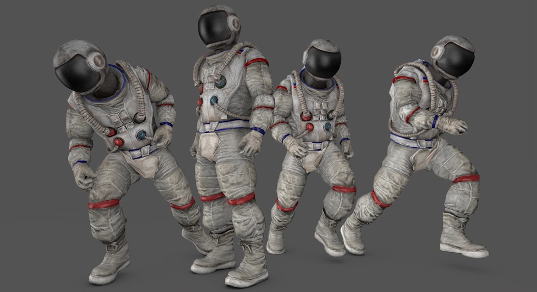 6套宇航员C4D绑定动画模型 astronauta 3d model