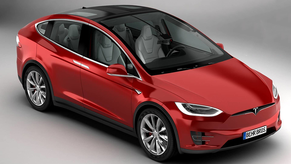 特斯拉Model X 2017款电动汽车C4D模型 Tesla Model X 2017 3D Model