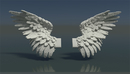 石头翅膀雕塑3D模型 Cubebrush – Wings-缩略图