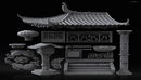 中国古代建筑人物服饰龙狮蛤蟆游戏3D模型(OBJ/ZBP/ZTL格式)-缩略图