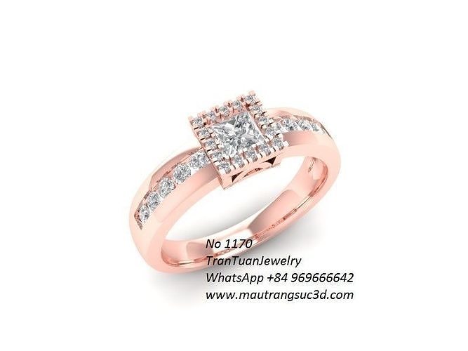戒指模型Cgtrader - 1170 Diamond Ring 3D print model