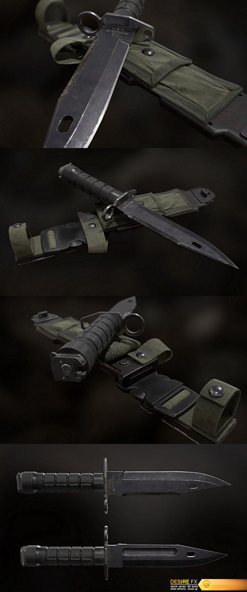 M9 Tactical Knife – 3D Model