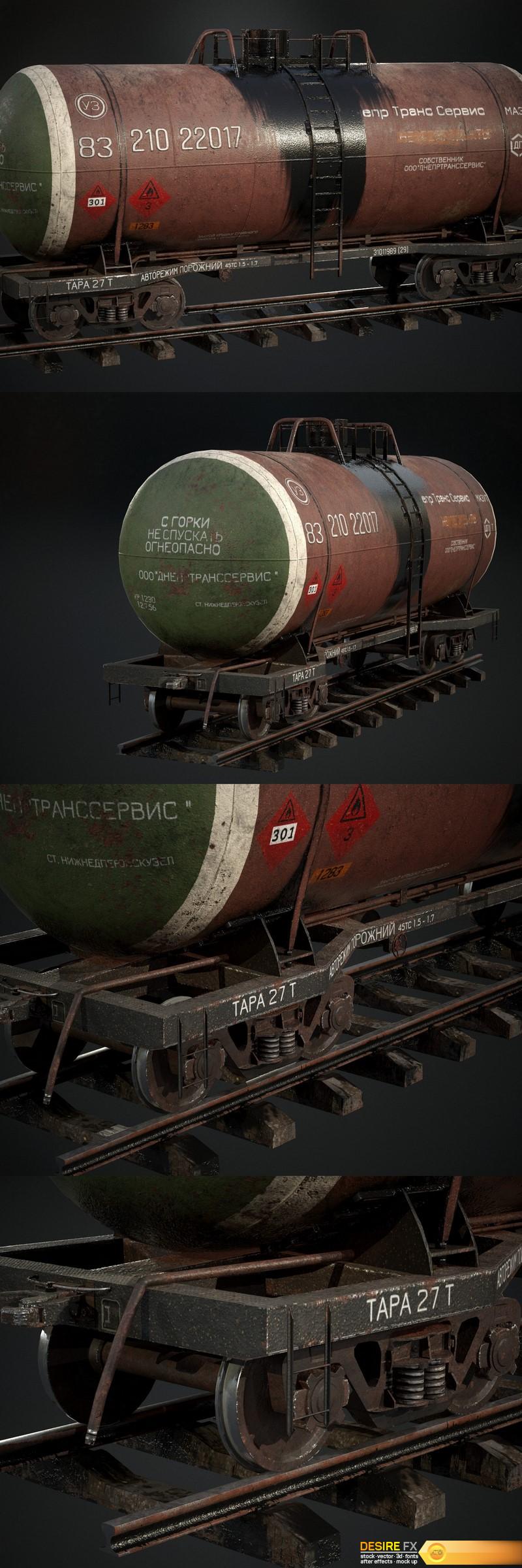 Railroad Tank Wagon – 3D Model