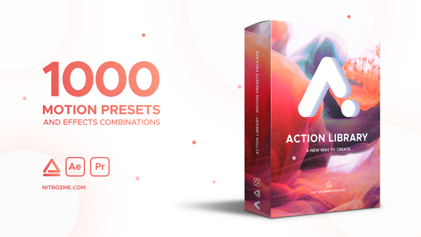 AE脚本：图层物体运动出入动画预设 Action Library Win/Mac