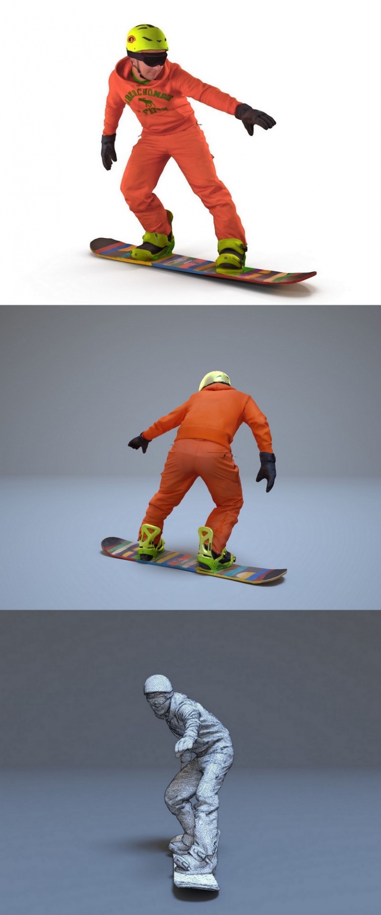 SnowBoarder – Scanned 3D Model
