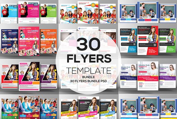 30 Education Flyers Bundle 2368631