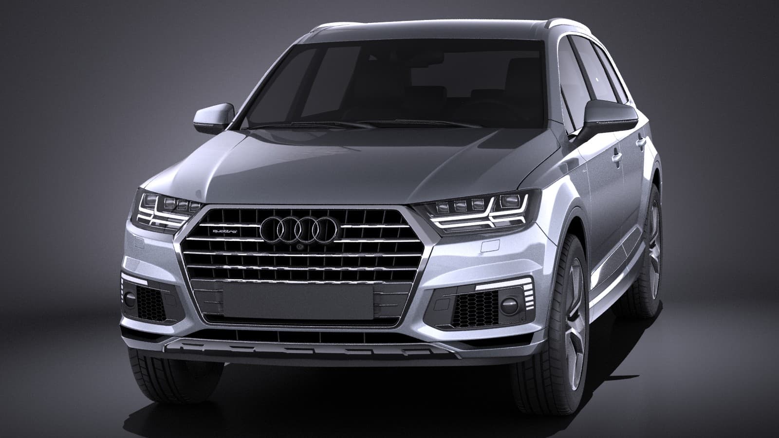 Audi Q7 E-Tron 2017 (vray) 3D Model