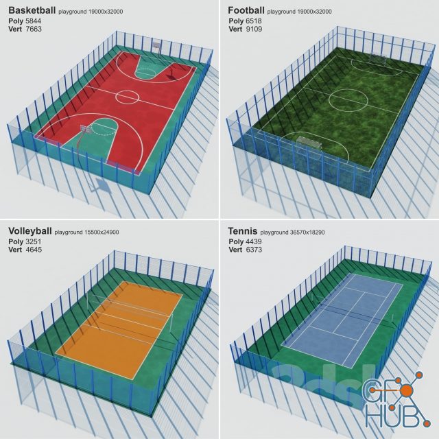 A set of sports fields – Set sport playground