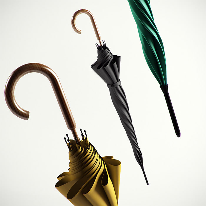 Folded umbrella 雨伞模型