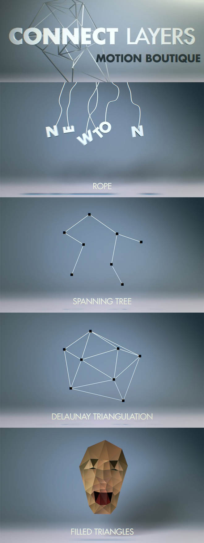 用于创建绳索，生成树和三角网格的AE脚本