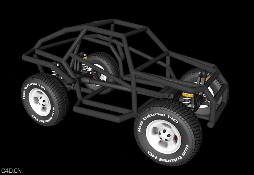 C4D沙滩越野车建模、绑定视频教程 Beach buggy modeling,binding video tutorial