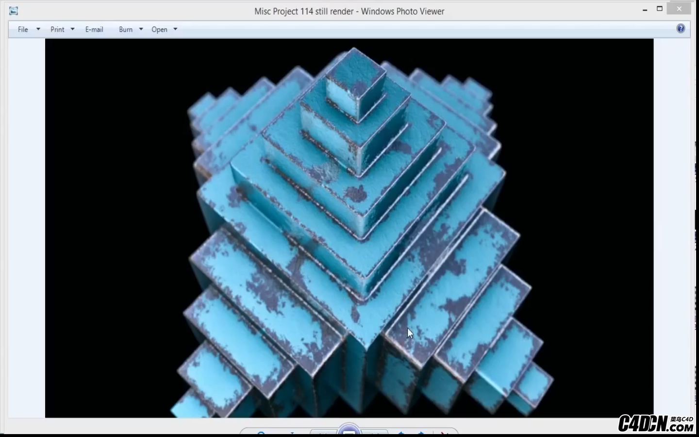 CINEMA 4D 废旧、边缘破损金属材质外观表现教程