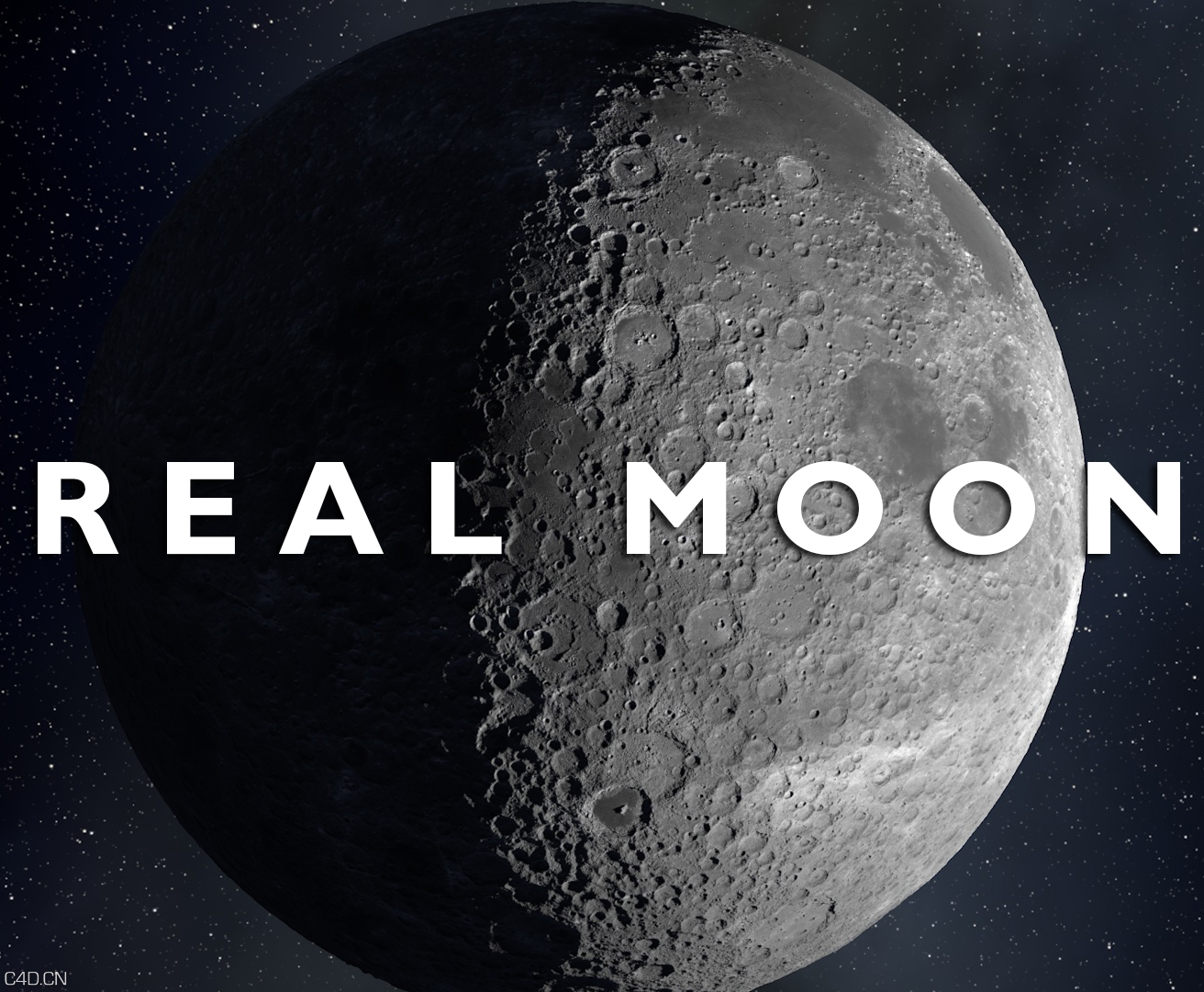 C4D高精月球太空模型预设 Real Moon 1.0